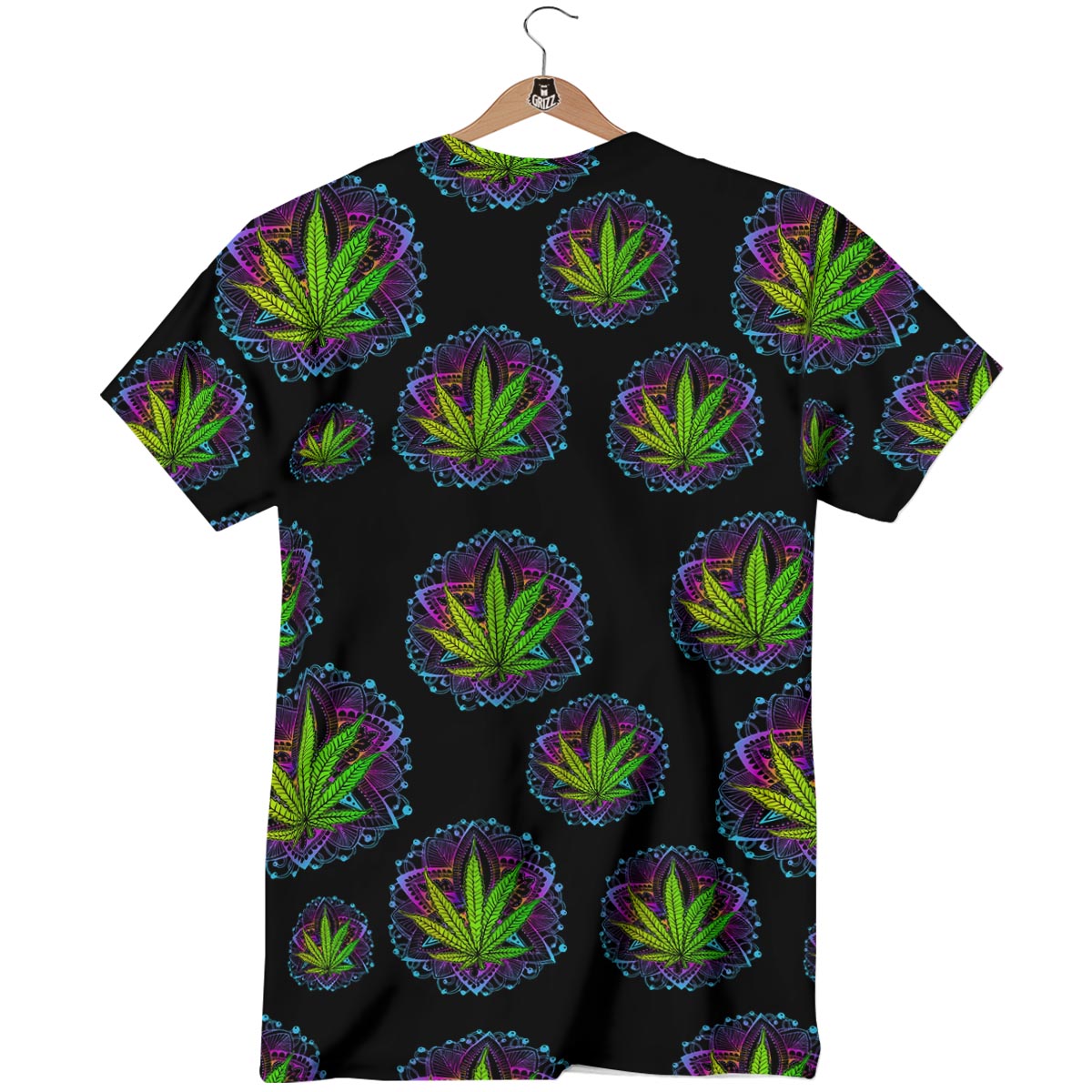 Weed Leaf Trippy Print Pattern T-Shirt-grizzshop