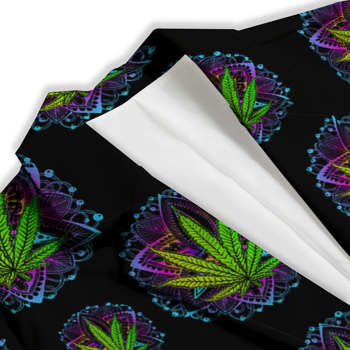 Weed Leaf Trippy Print Pattern Women's Blazer-grizzshop