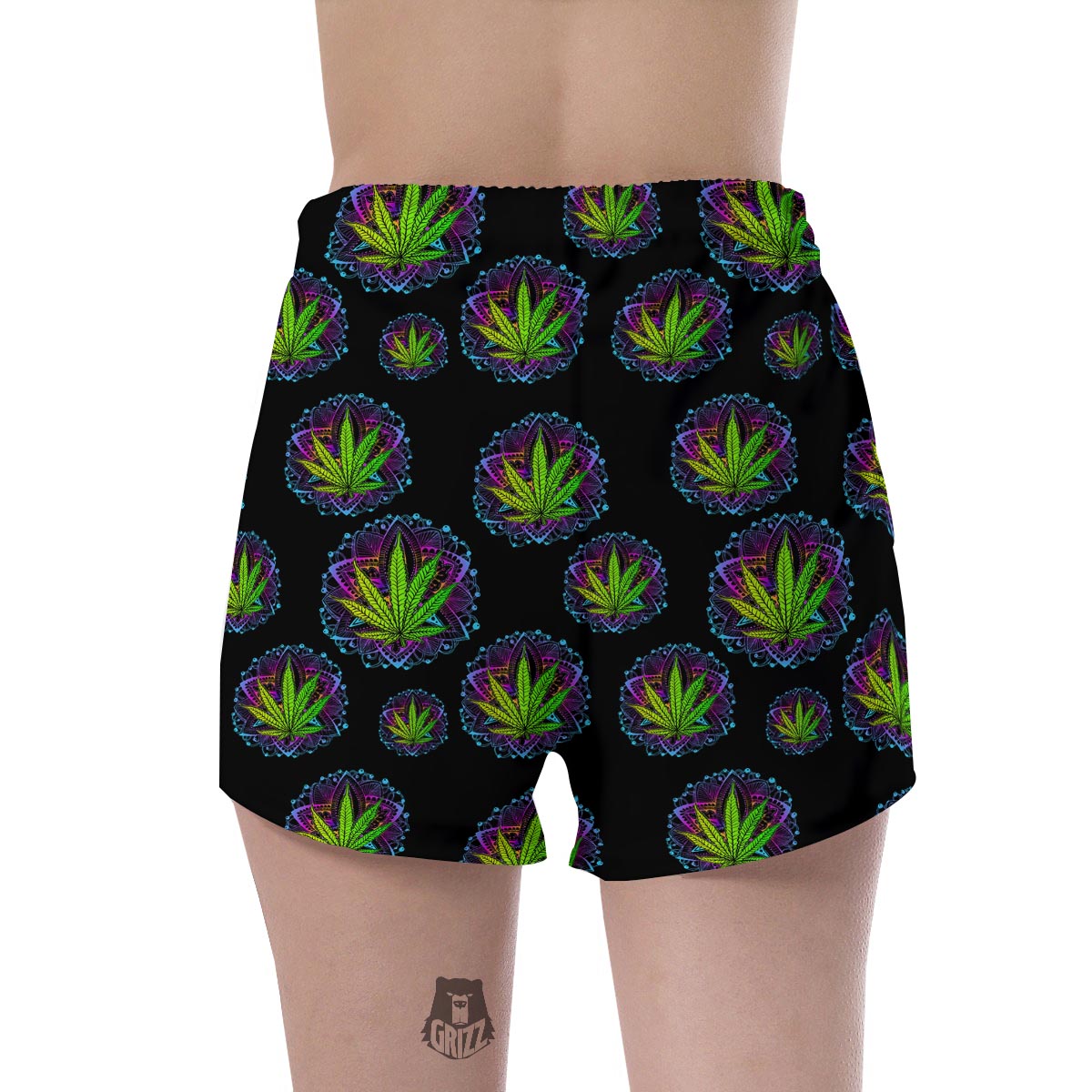 Weed Leaf Trippy Print Pattern Women's Shorts-grizzshop