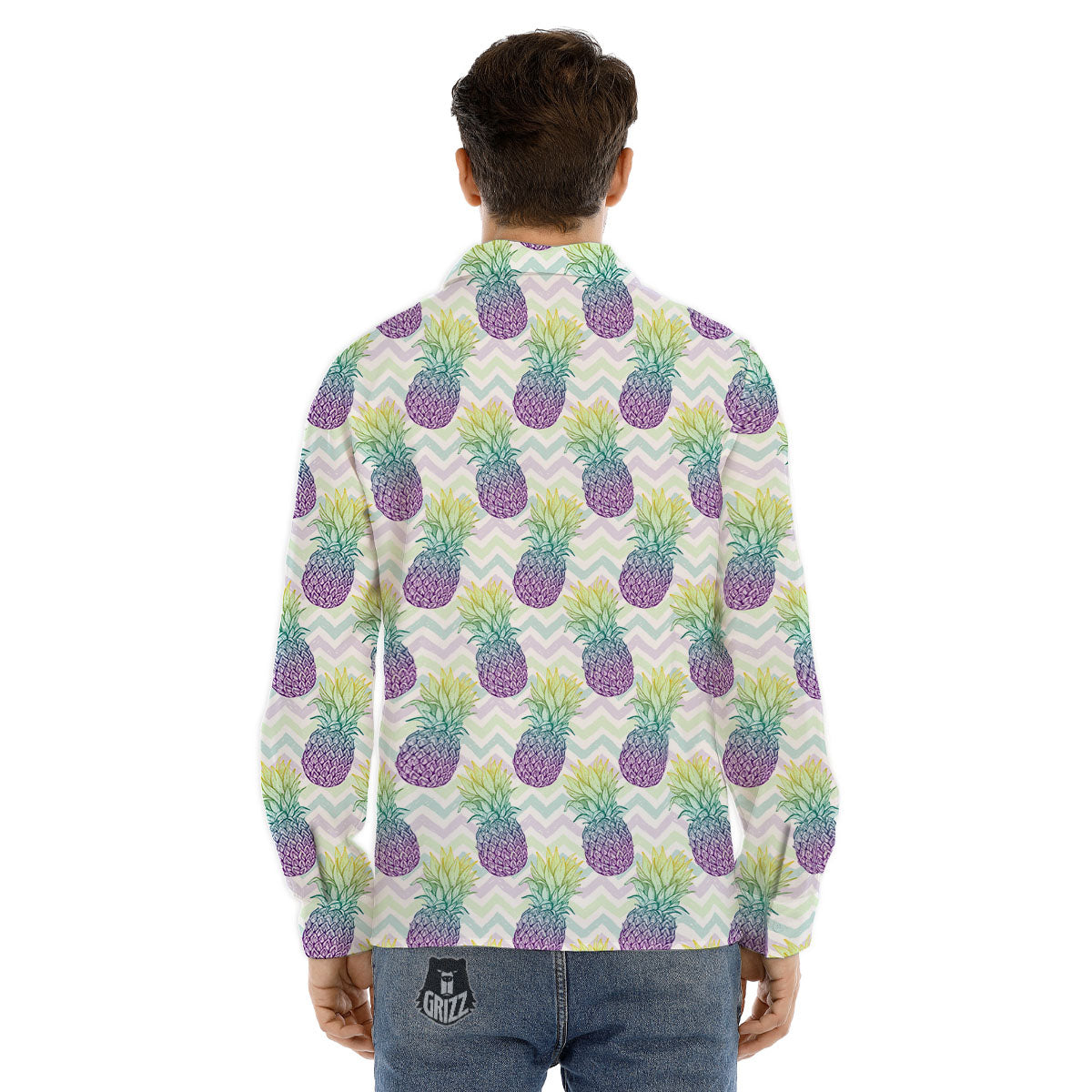 Weed Marijuana Cartoon Print Pattern Men's Dress Shirts-grizzshop