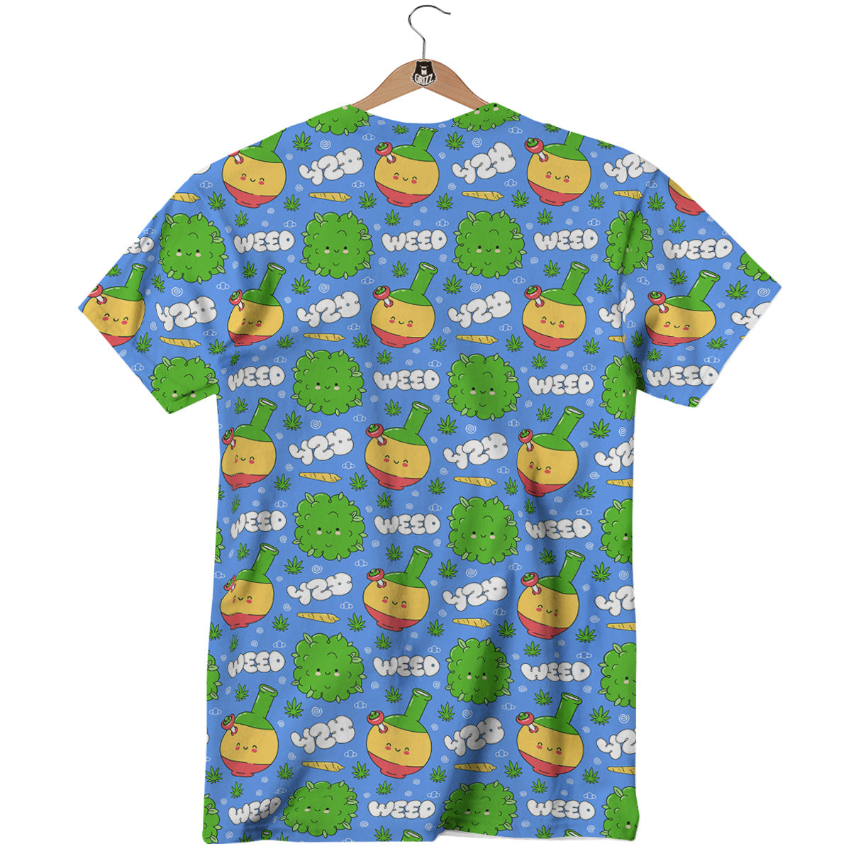 Weed Marijuana Cartoon Print Pattern T-Shirt-grizzshop