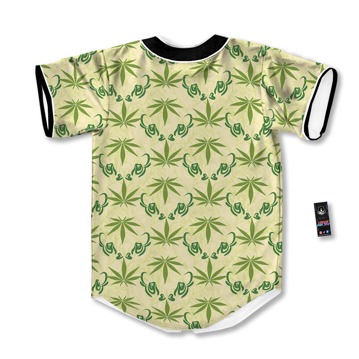 Weed Zigzag Print Pattern Baseball Jersey-grizzshop