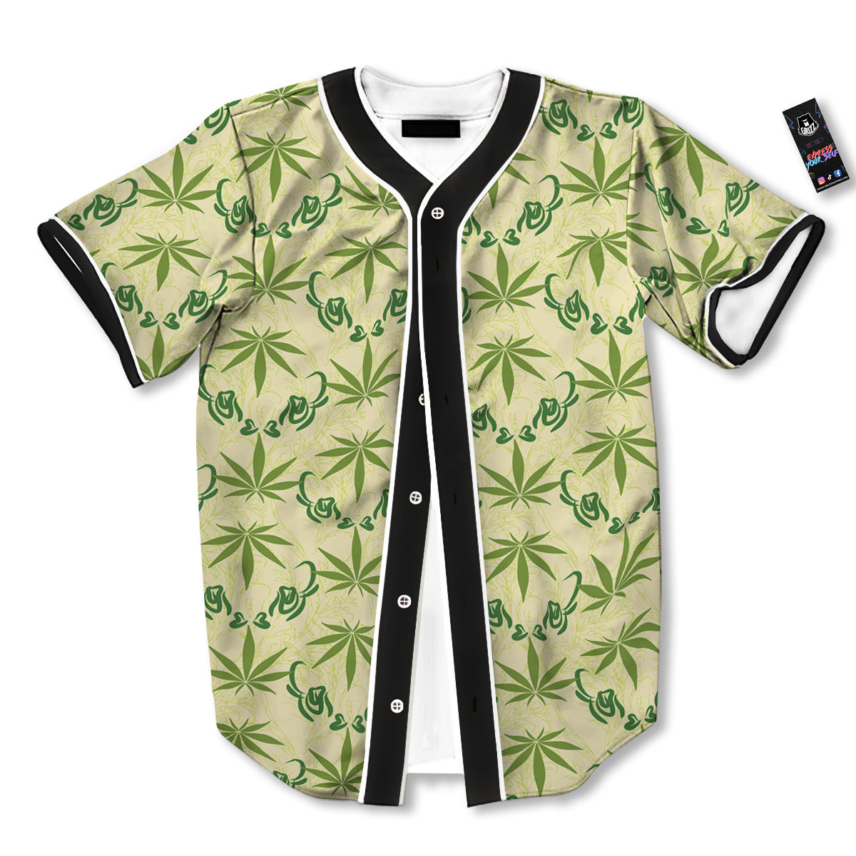 Weed Zigzag Print Pattern Baseball Jersey-grizzshop