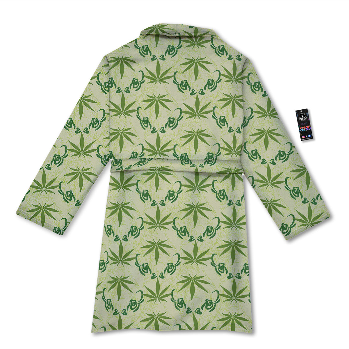 Weed Zigzag Print Pattern Bathrobe-grizzshop