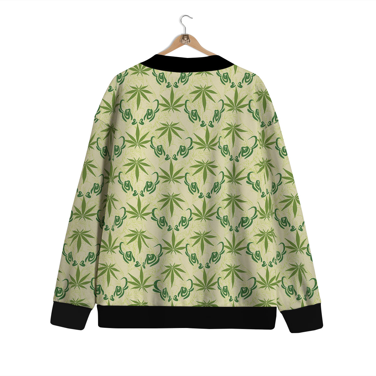 Weed Zigzag Print Pattern Cardigan-grizzshop