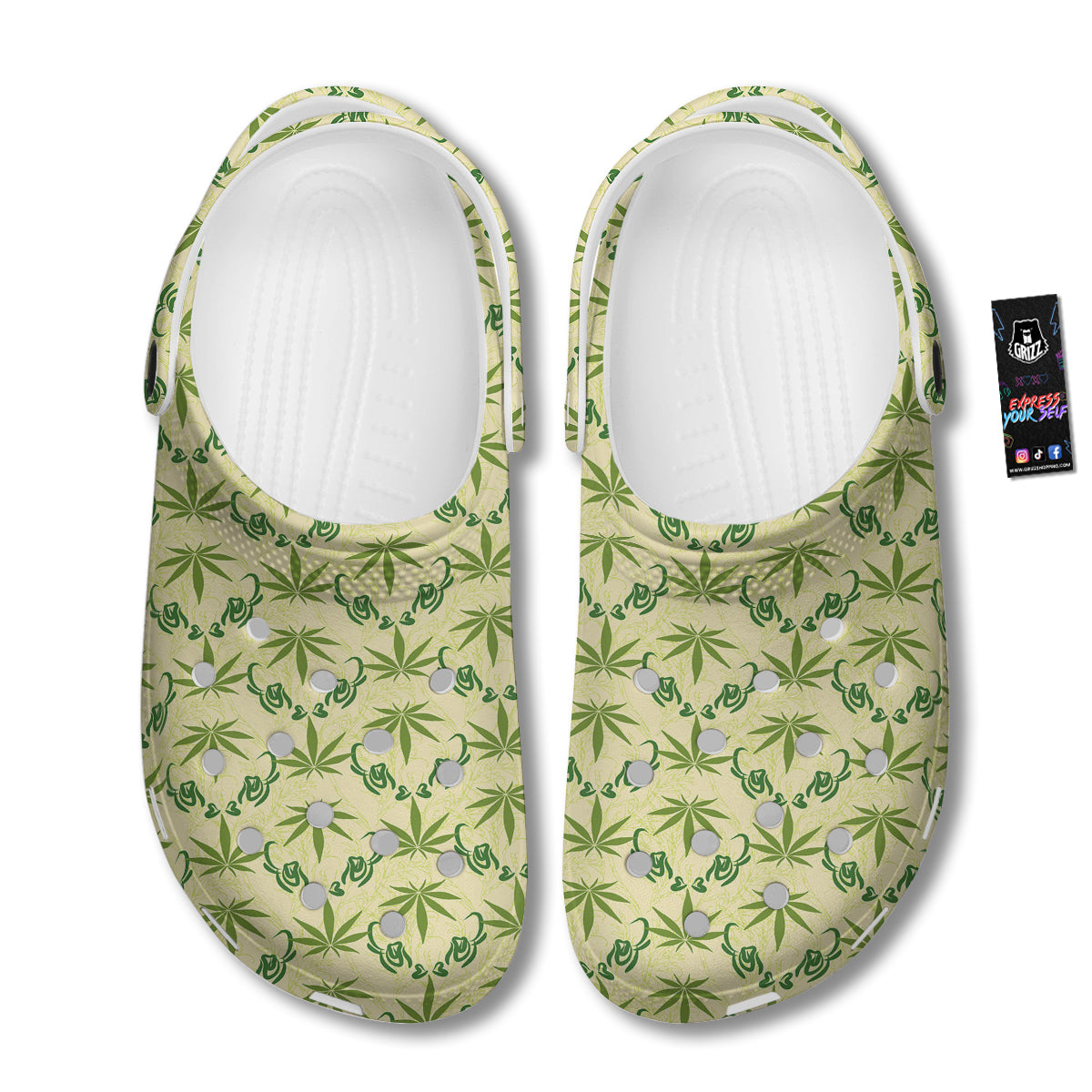 Weed Zigzag Print Pattern Clog-grizzshop