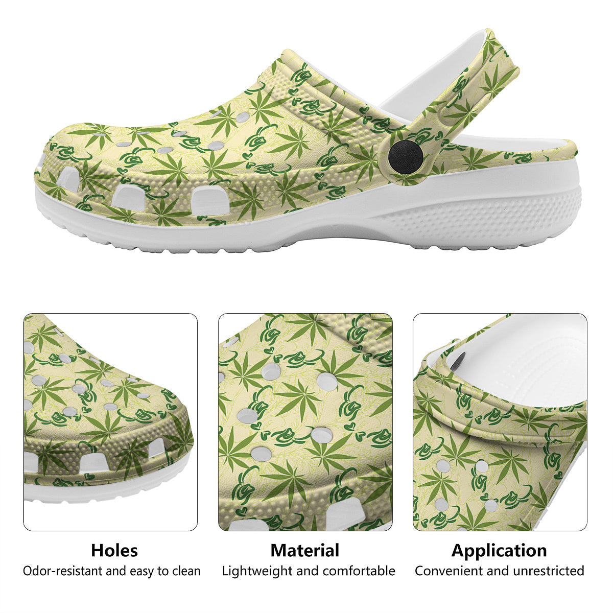 Weed Zigzag Print Pattern Clog-grizzshop