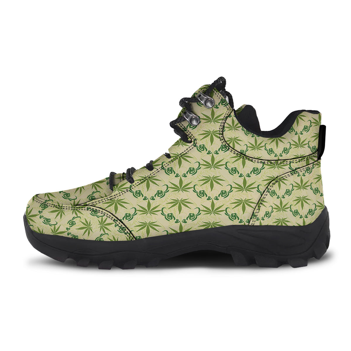 Weed Zigzag Print Pattern Hiking Shoes-grizzshop