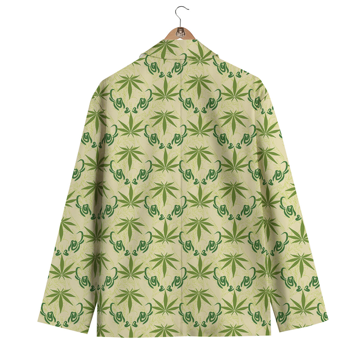 Weed Zigzag Print Pattern Men's Blazer-grizzshop