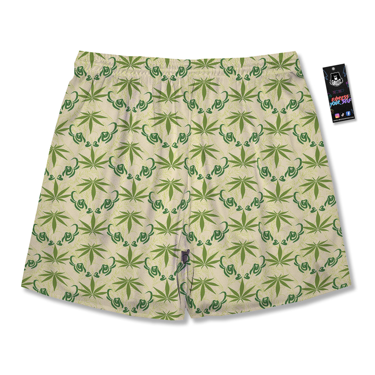 Weed Zigzag Print Pattern Men's Running Shorts-grizzshop