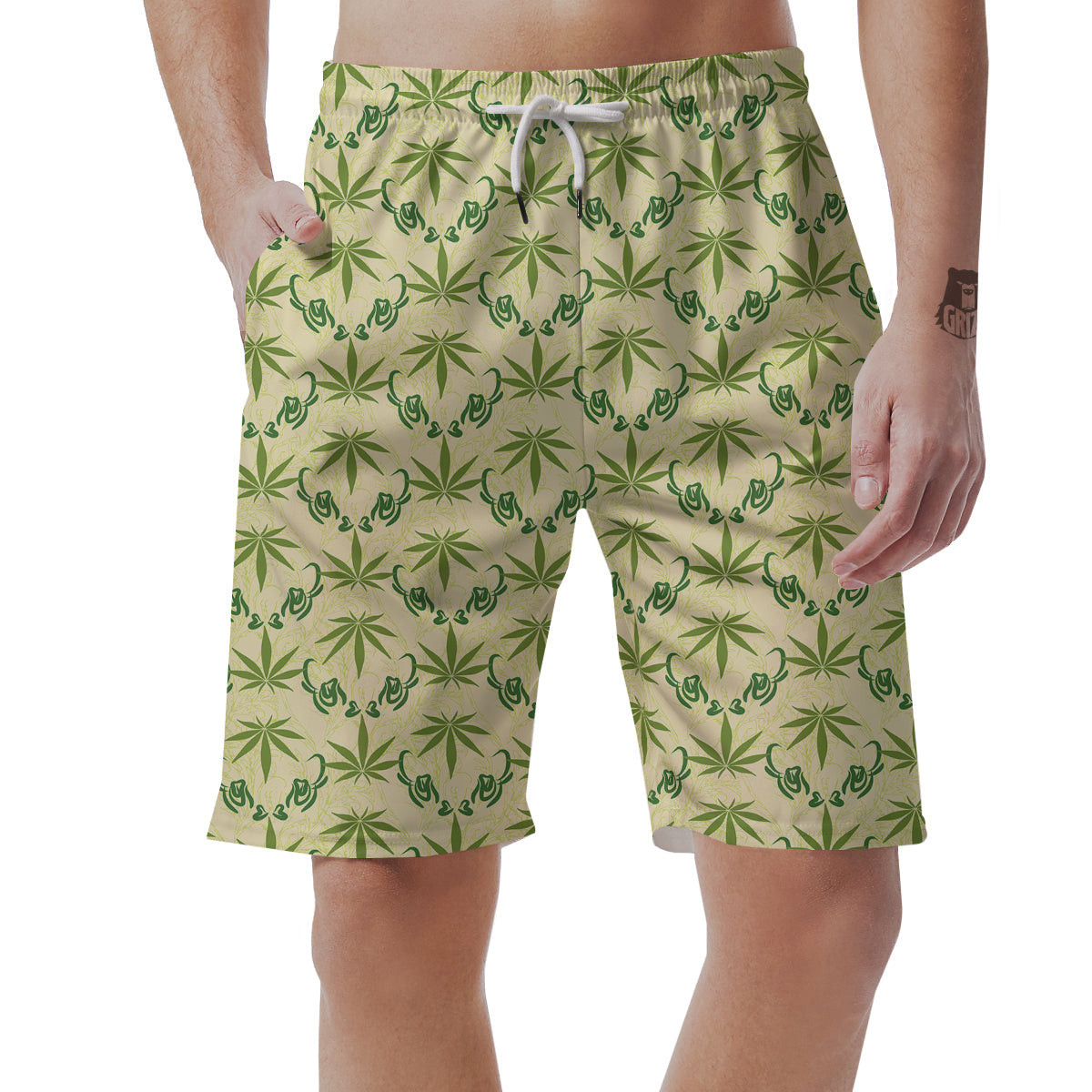 Weed Zigzag Print Pattern Men's Shorts-grizzshop