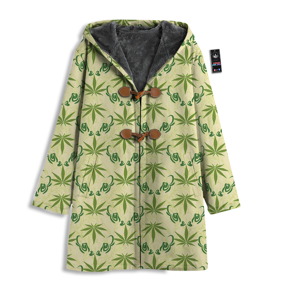 Weed Zigzag Print Pattern Men's Windbreaker Jacket-grizzshop