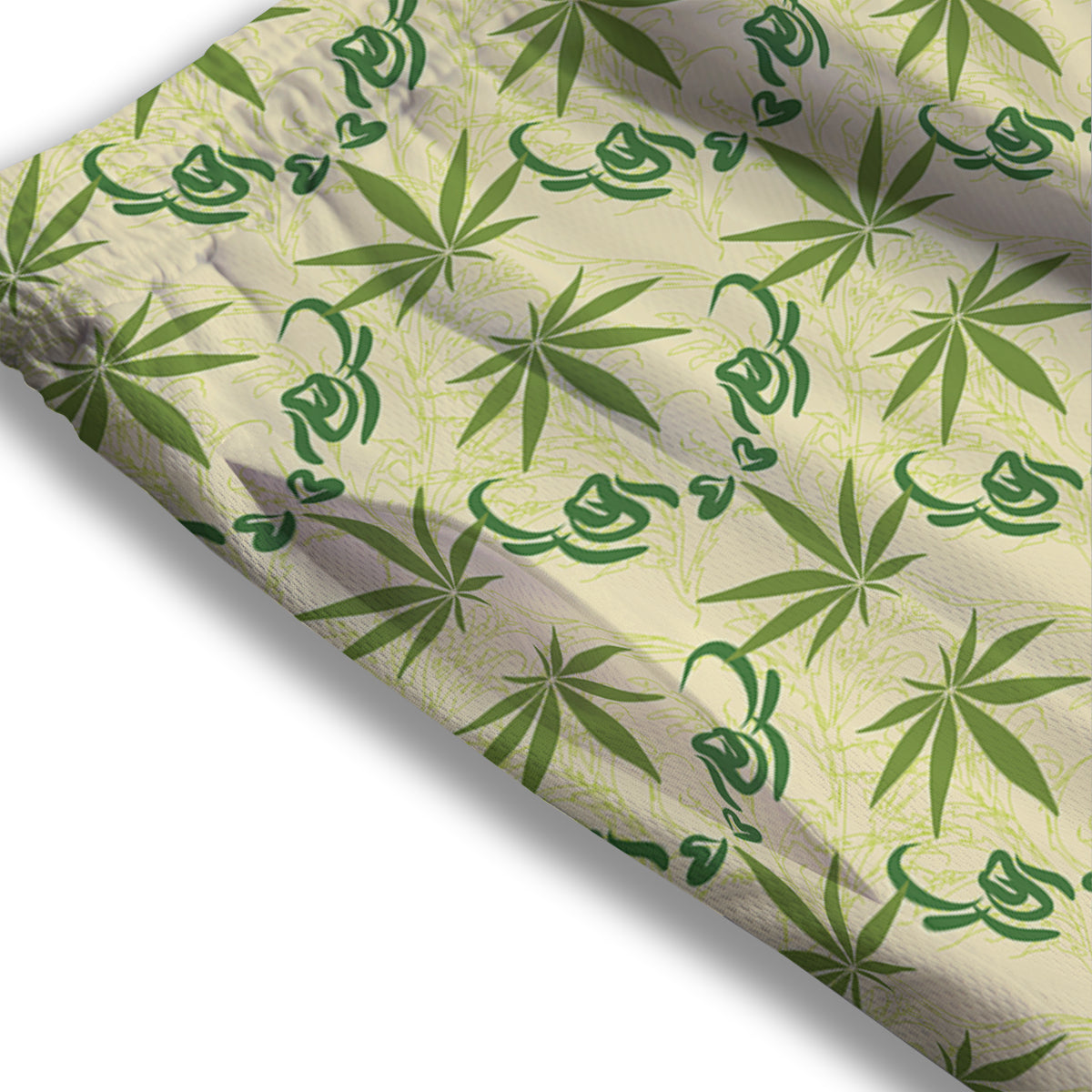 Weed Zigzag Print Pattern Mesh Shorts-grizzshop