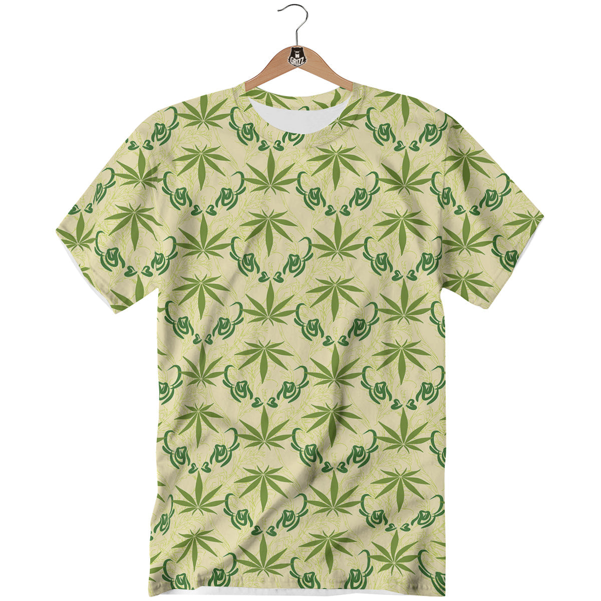 Weed Zigzag Print Pattern T-Shirt-grizzshop
