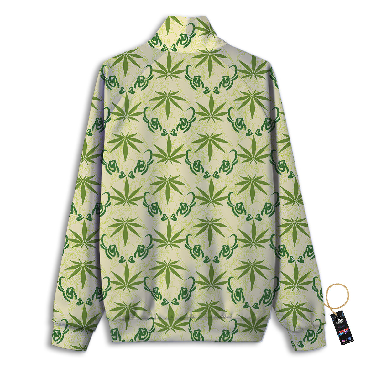 Weed Zigzag Print Pattern Track Jacket-grizzshop