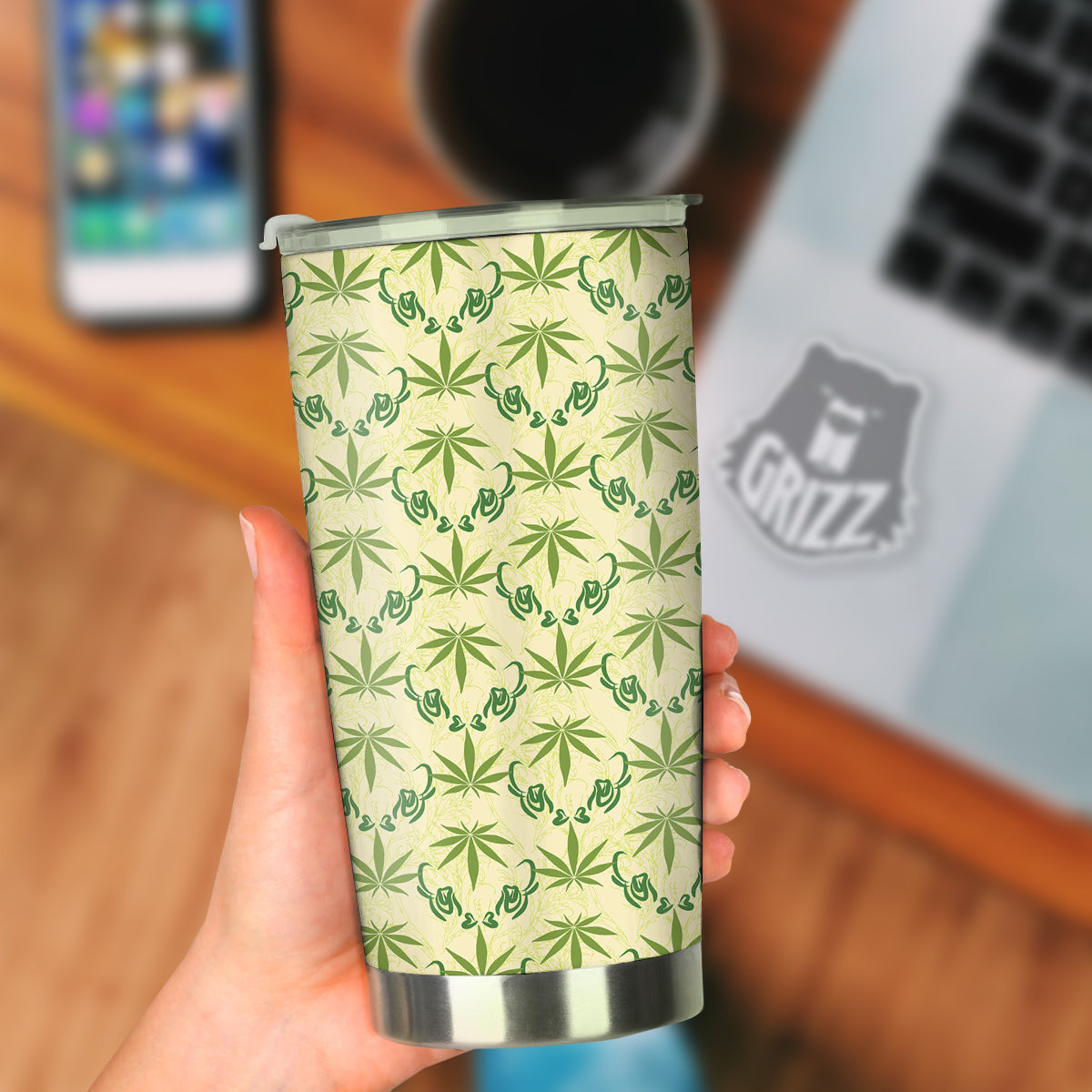 Weed Zigzag Print Pattern Tumbler-grizzshop