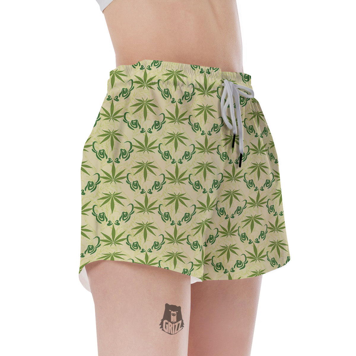 Weed Zigzag Print Pattern Women's Shorts-grizzshop