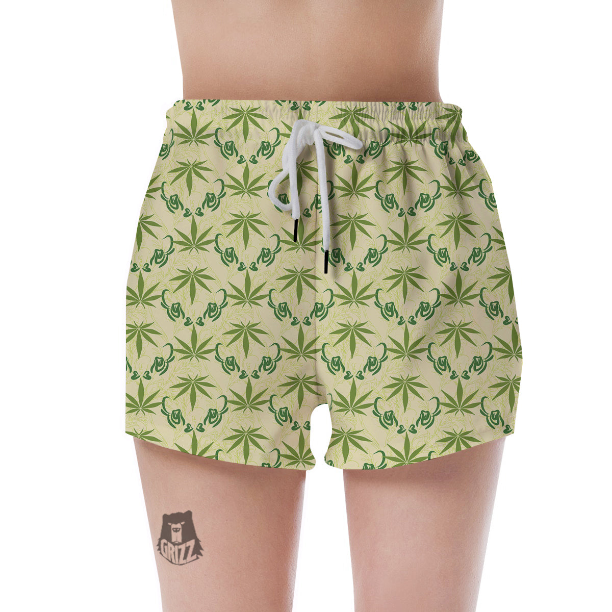 Weed Zigzag Print Pattern Women's Shorts-grizzshop