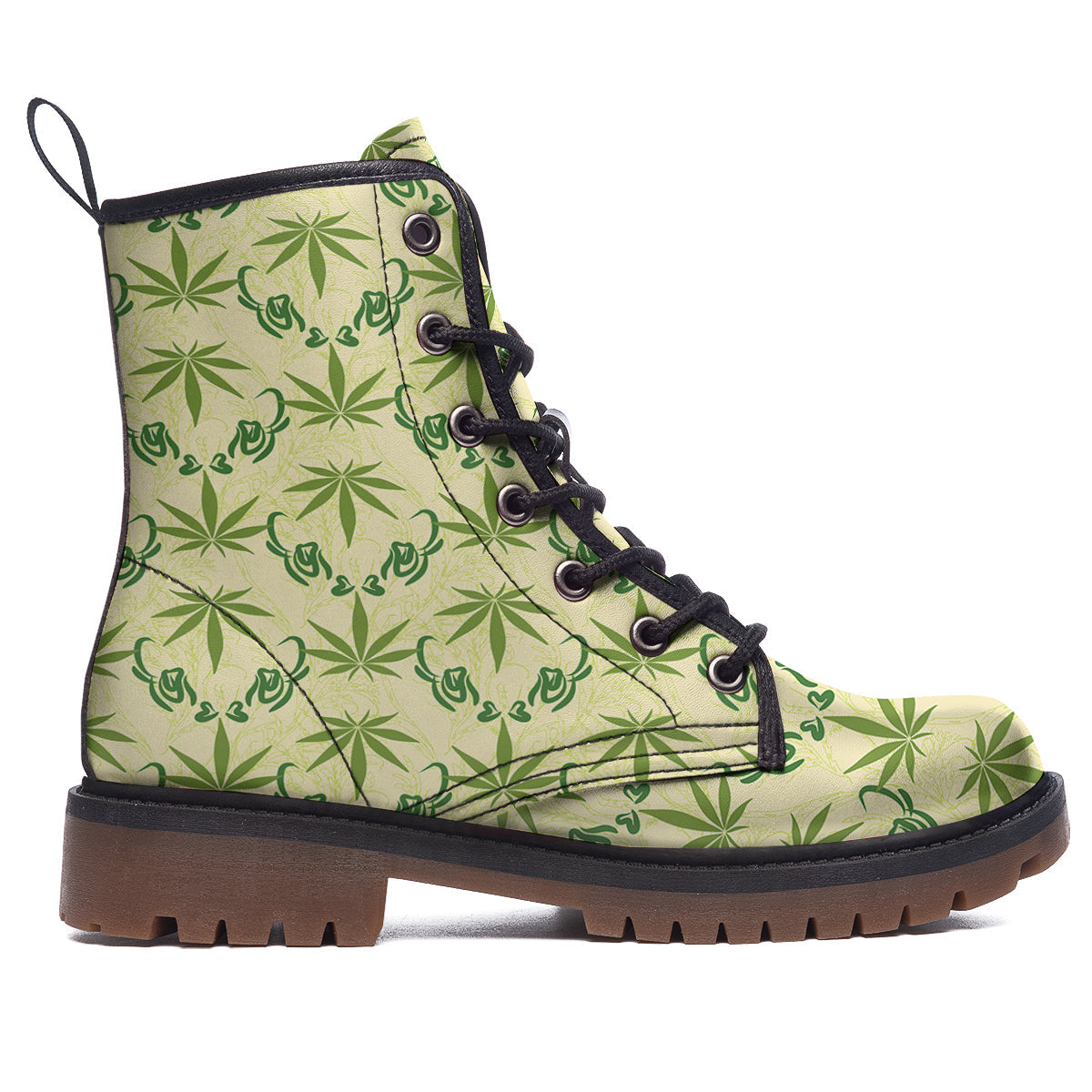 Weed Zigzag Print Pattern Work Boots-grizzshop