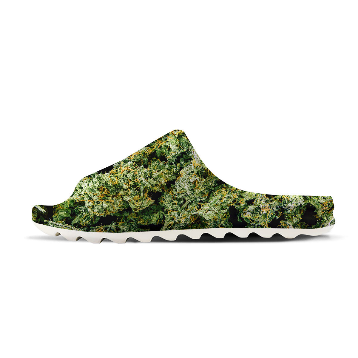 Weed Green Print Sandals-grizzshop