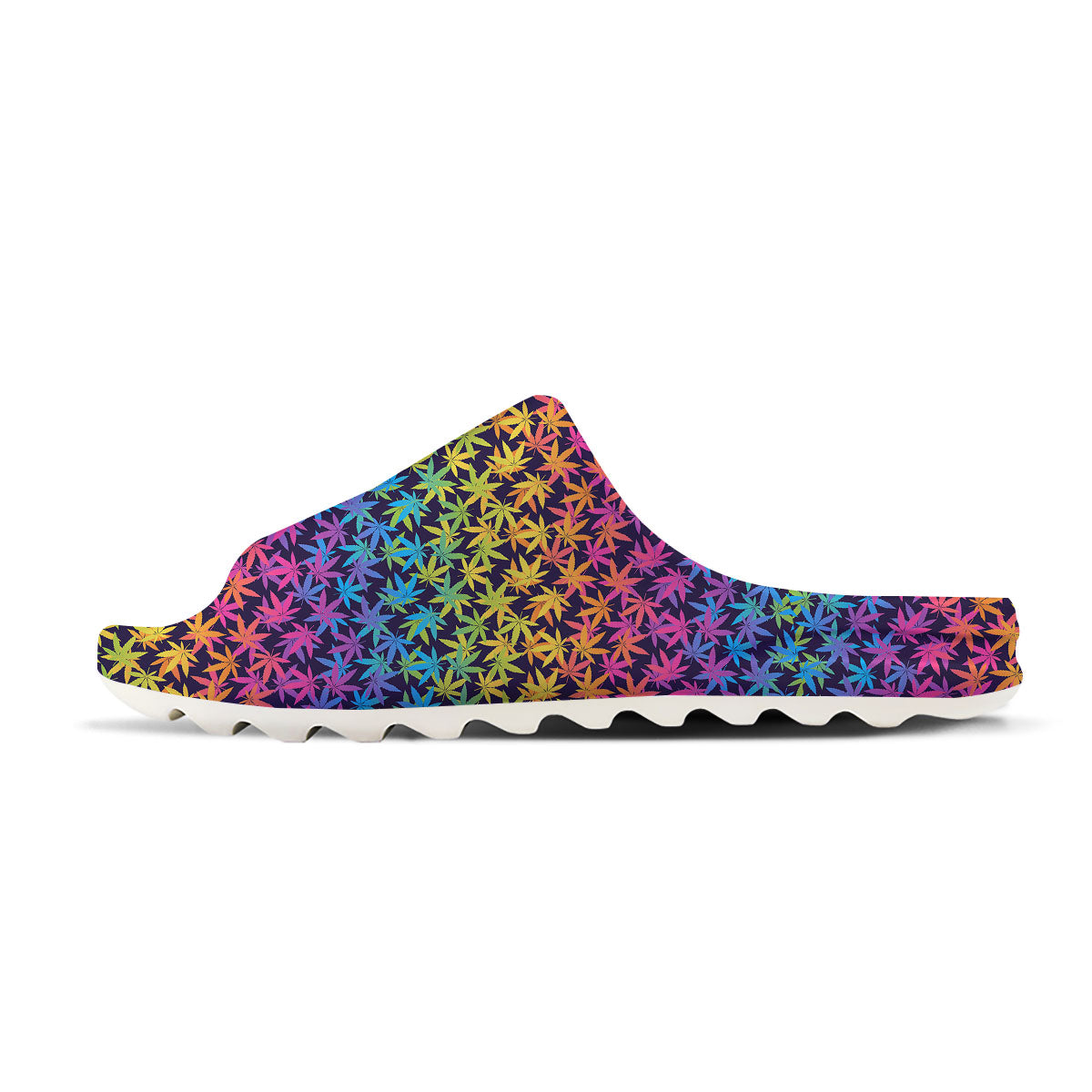 Weed Leaf Colorful Print Pattern Sandals-grizzshop