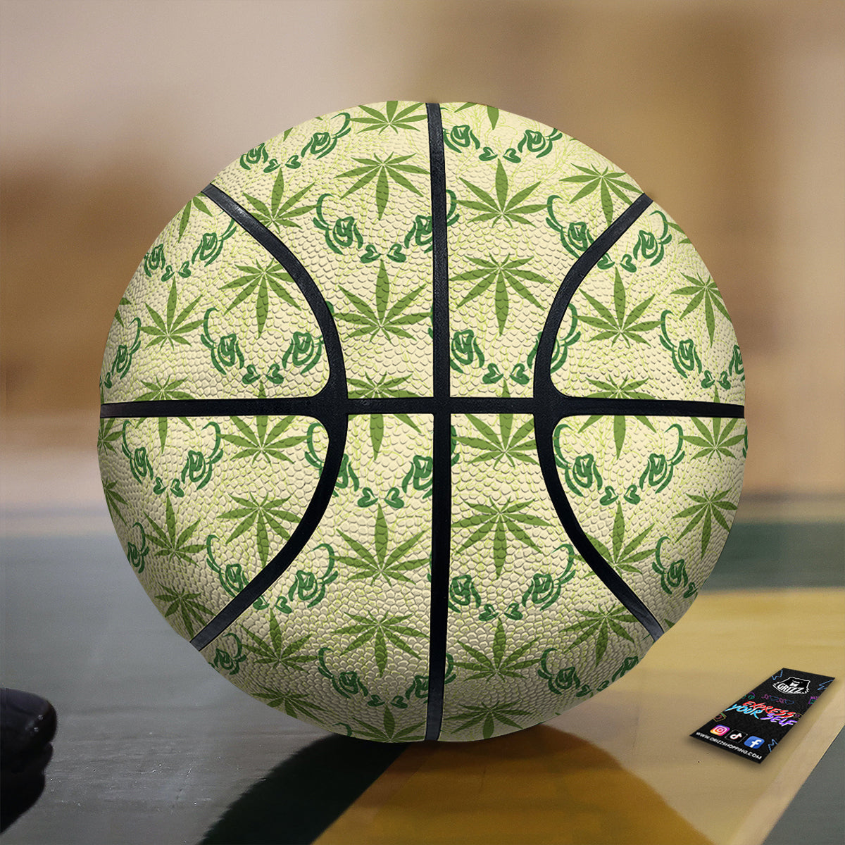 Weed Zigzag Print Pattern Basketball