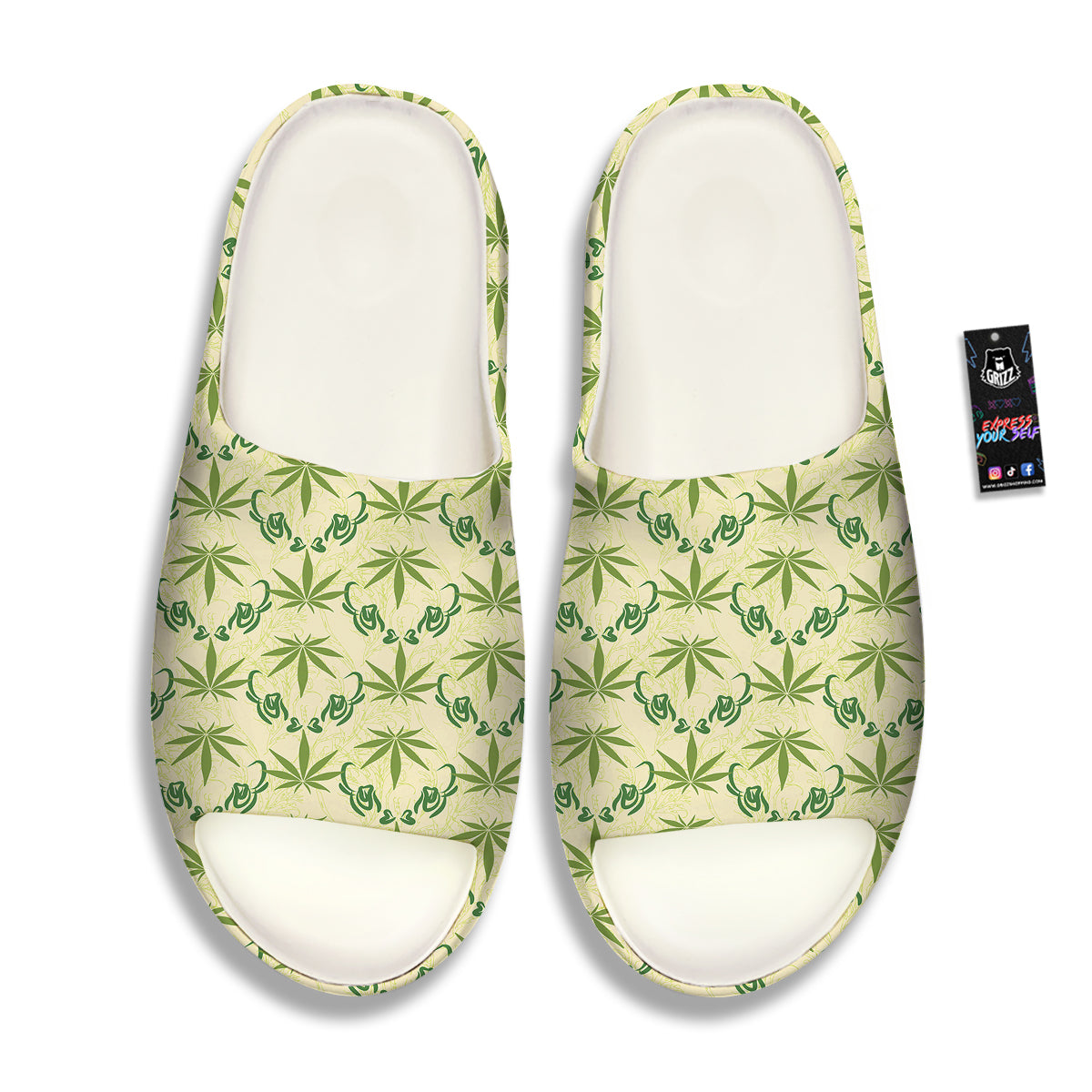 Weed Zigzag Print Pattern Sandals-grizzshop