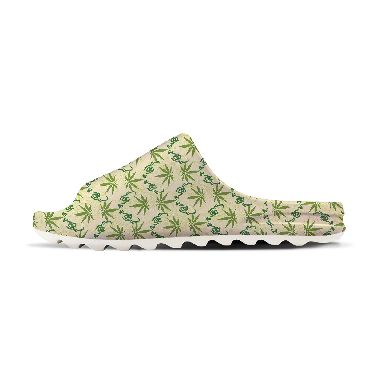 Weed Zigzag Print Pattern Sandals-grizzshop