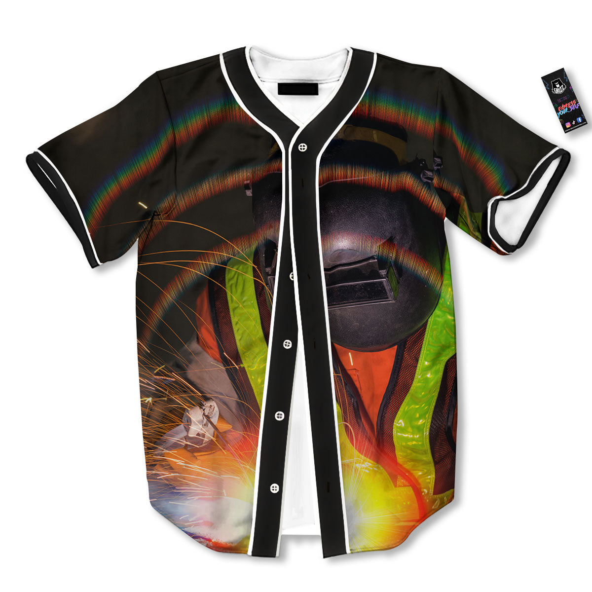 Welder Industrial Print Baseball Jersey-grizzshop