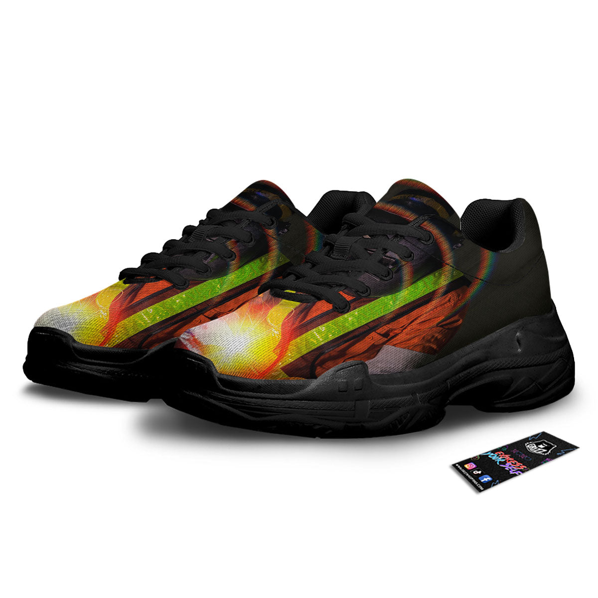 Welder Industrial Print Black Chunky Shoes-grizzshop