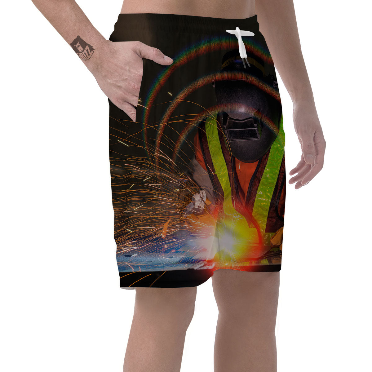Welder Industrial Print Men's Shorts-grizzshop
