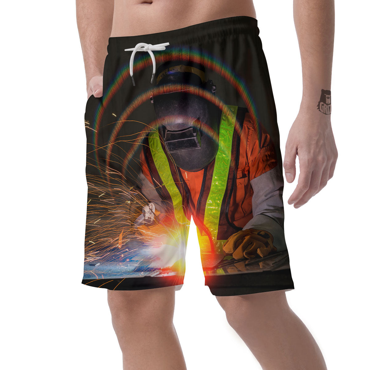 Welder Industrial Print Men's Shorts-grizzshop