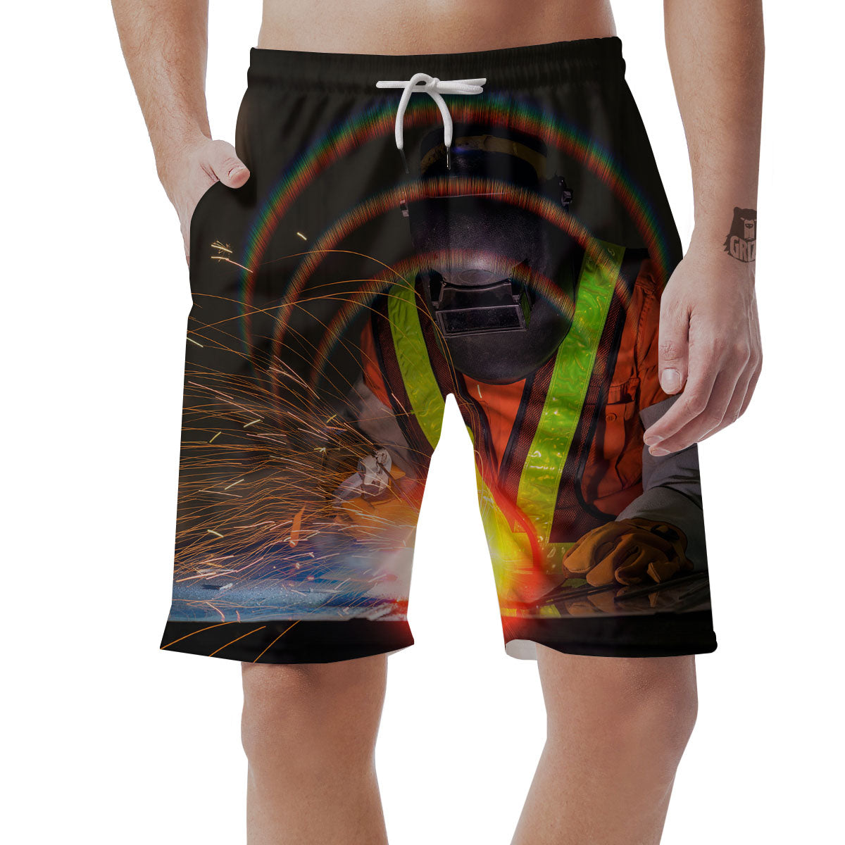 Welder Industrial Print Men's Shorts-grizzshop