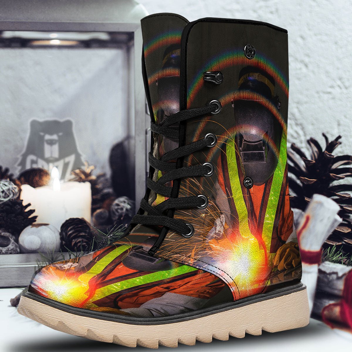 Welder Industrial Print Snow Boots-grizzshop