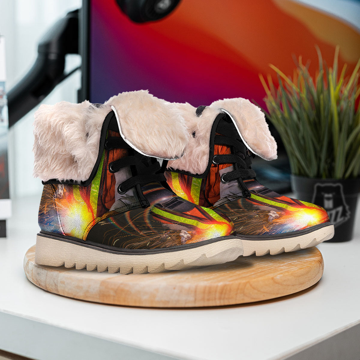 Welder Industrial Print Snow Boots-grizzshop