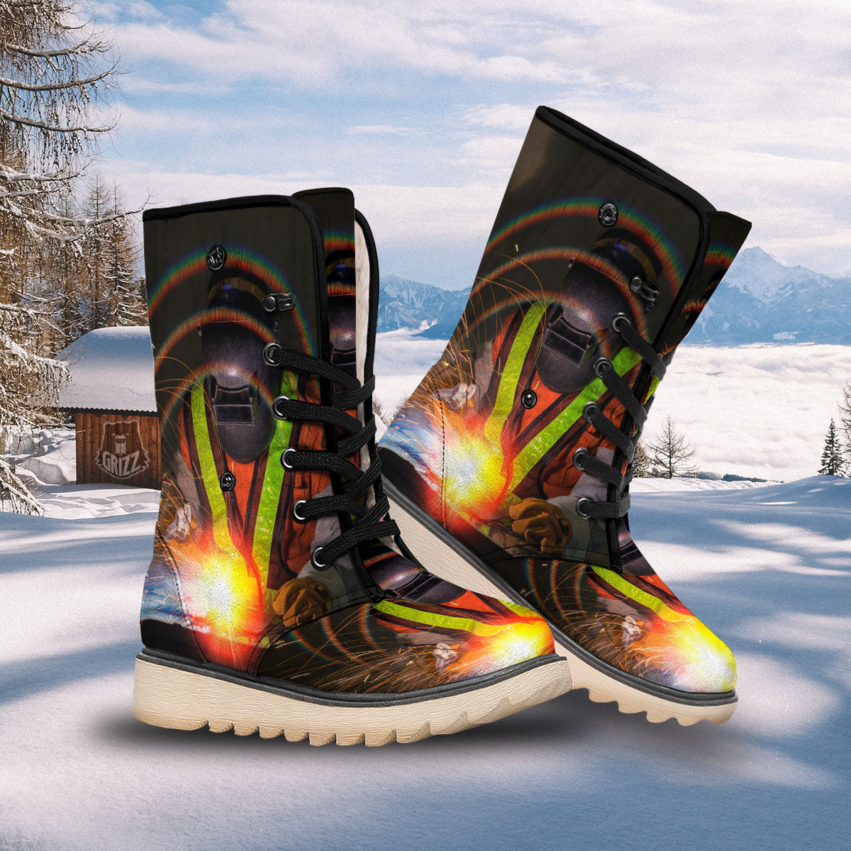 Welder Industrial Print Snow Boots-grizzshop