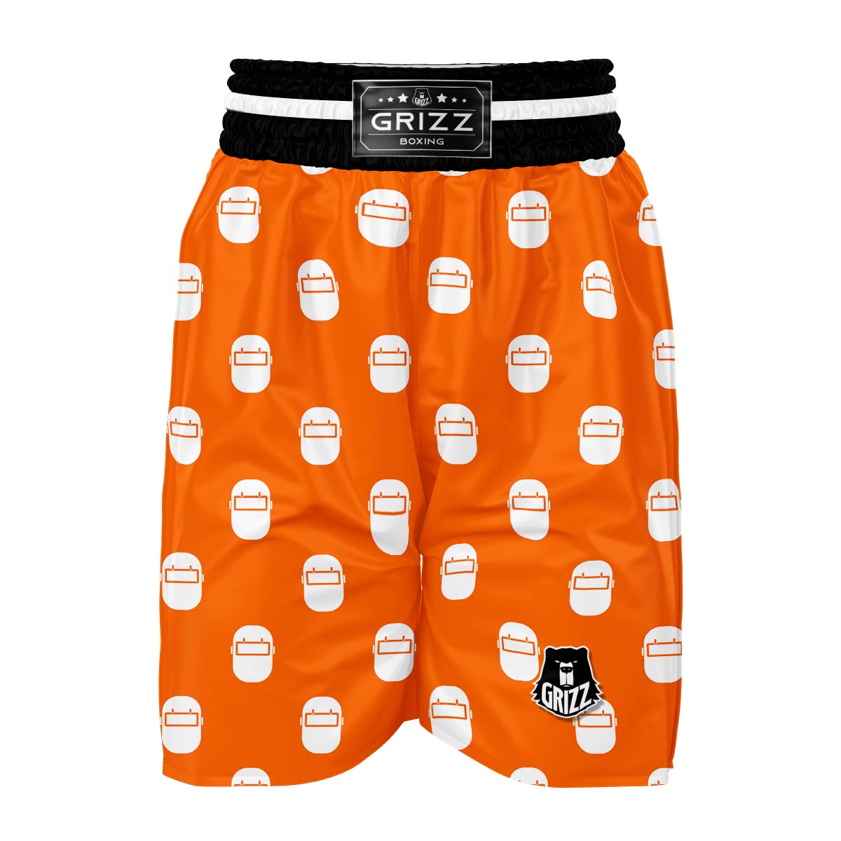 Welder Mask Pattern Print Boxing Shorts-grizzshop
