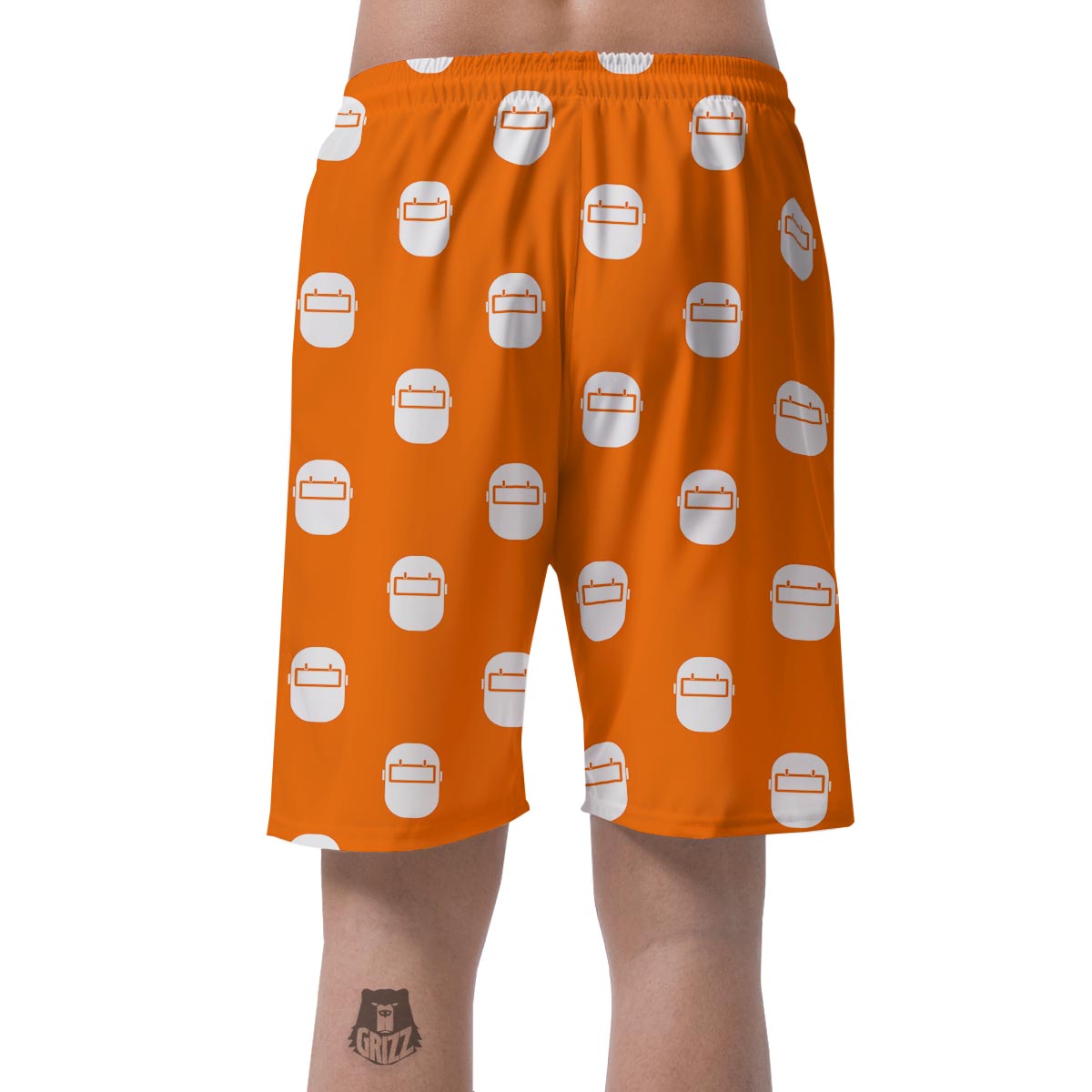 Welder Mask Pattern Print Men's Shorts-grizzshop