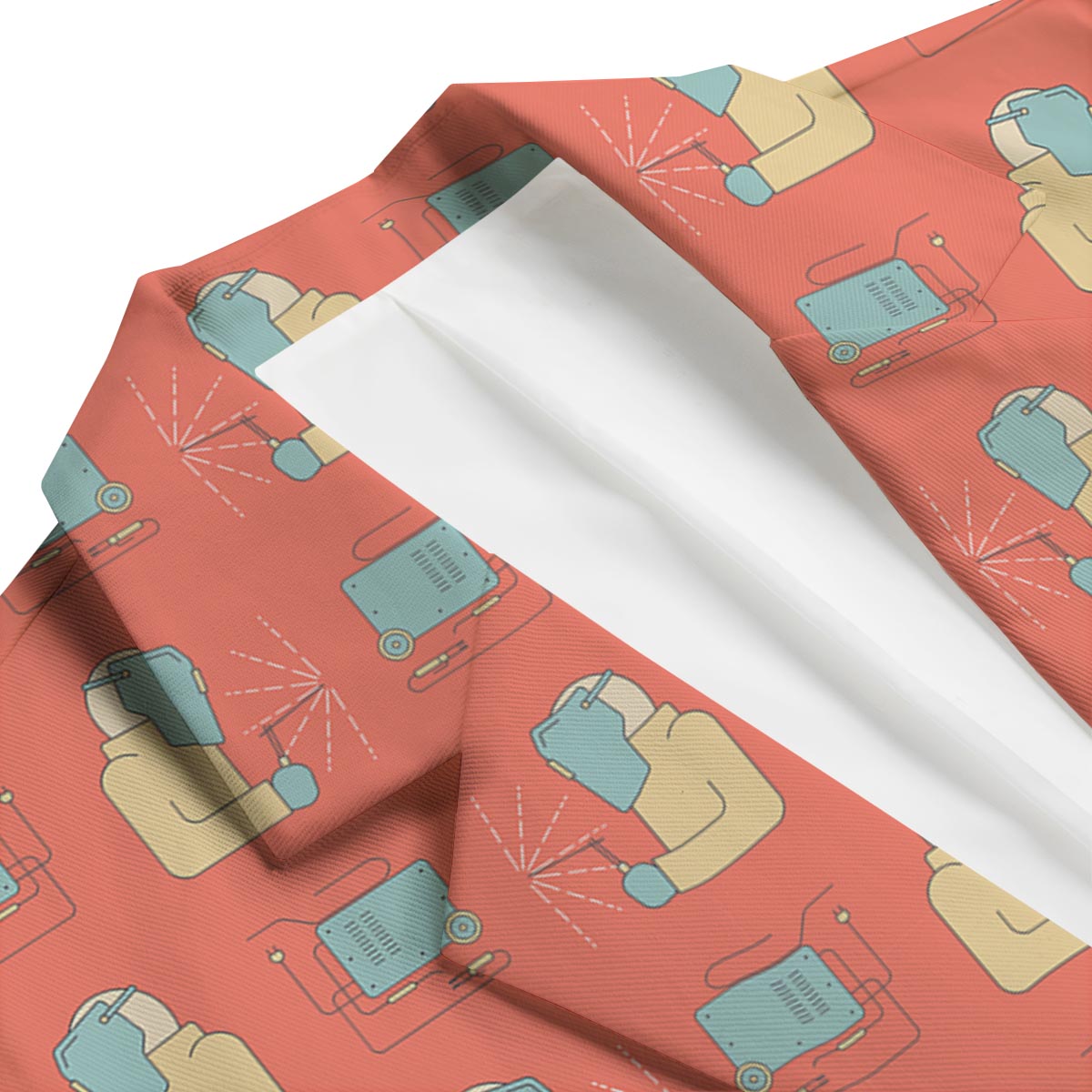 Welder Pattern Print Men's Blazer-grizzshop