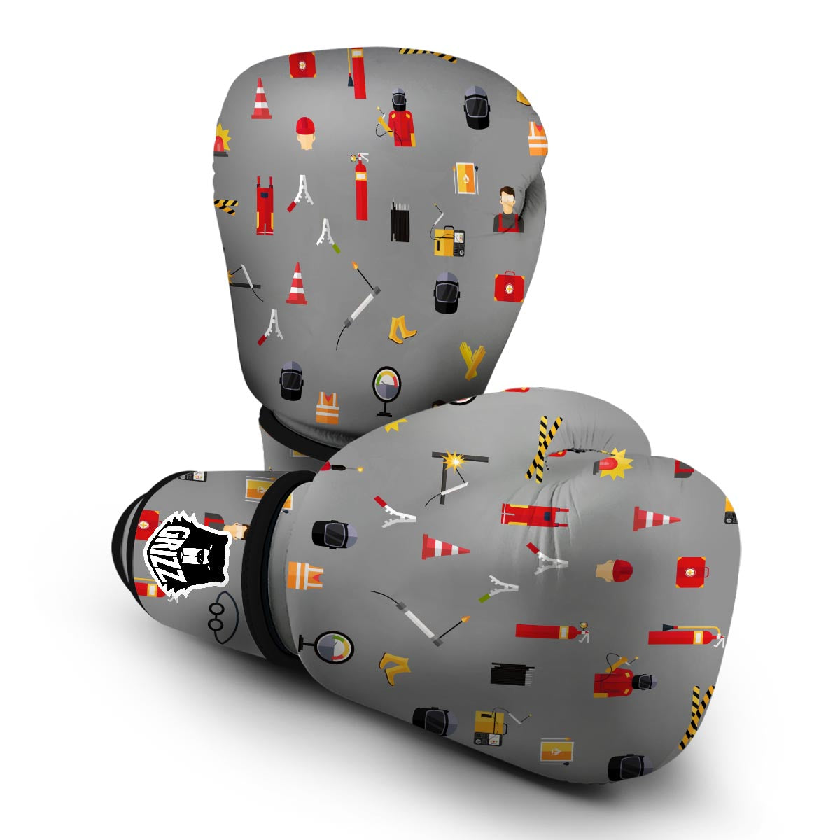 Welder Print Pattern Boxing Gloves-grizzshop