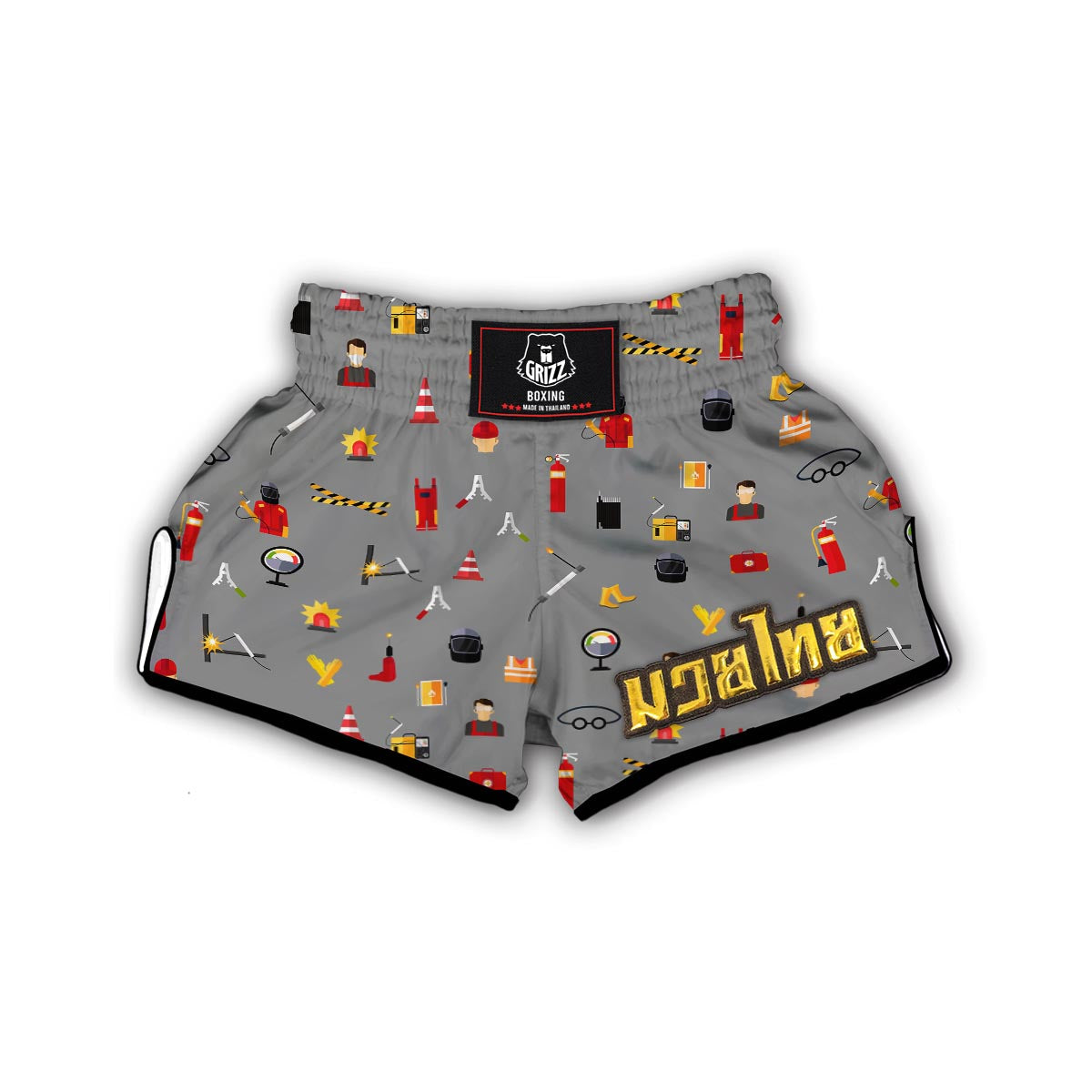 Welder Print Pattern Muay Thai Boxing Shorts-grizzshop