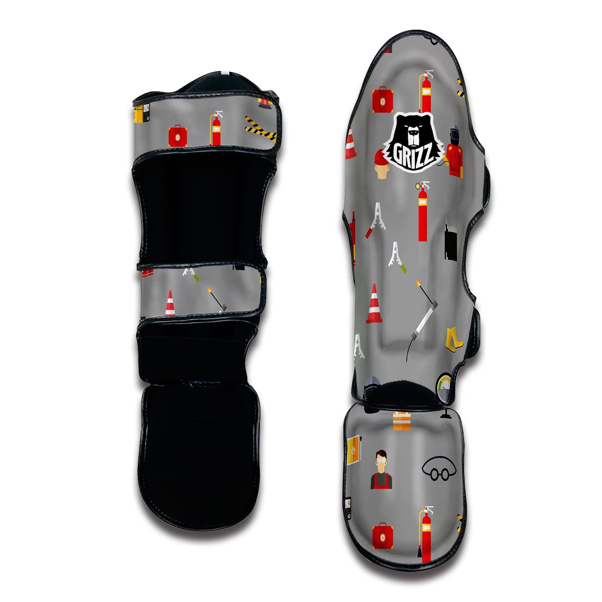 Welder Print Pattern Muay Thai Shin Guards-grizzshop