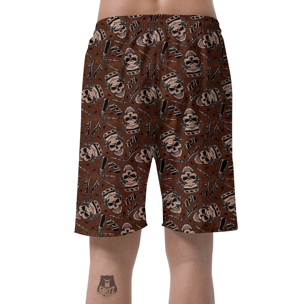 Welder Skull Print Pattern Men's Shorts-grizzshop