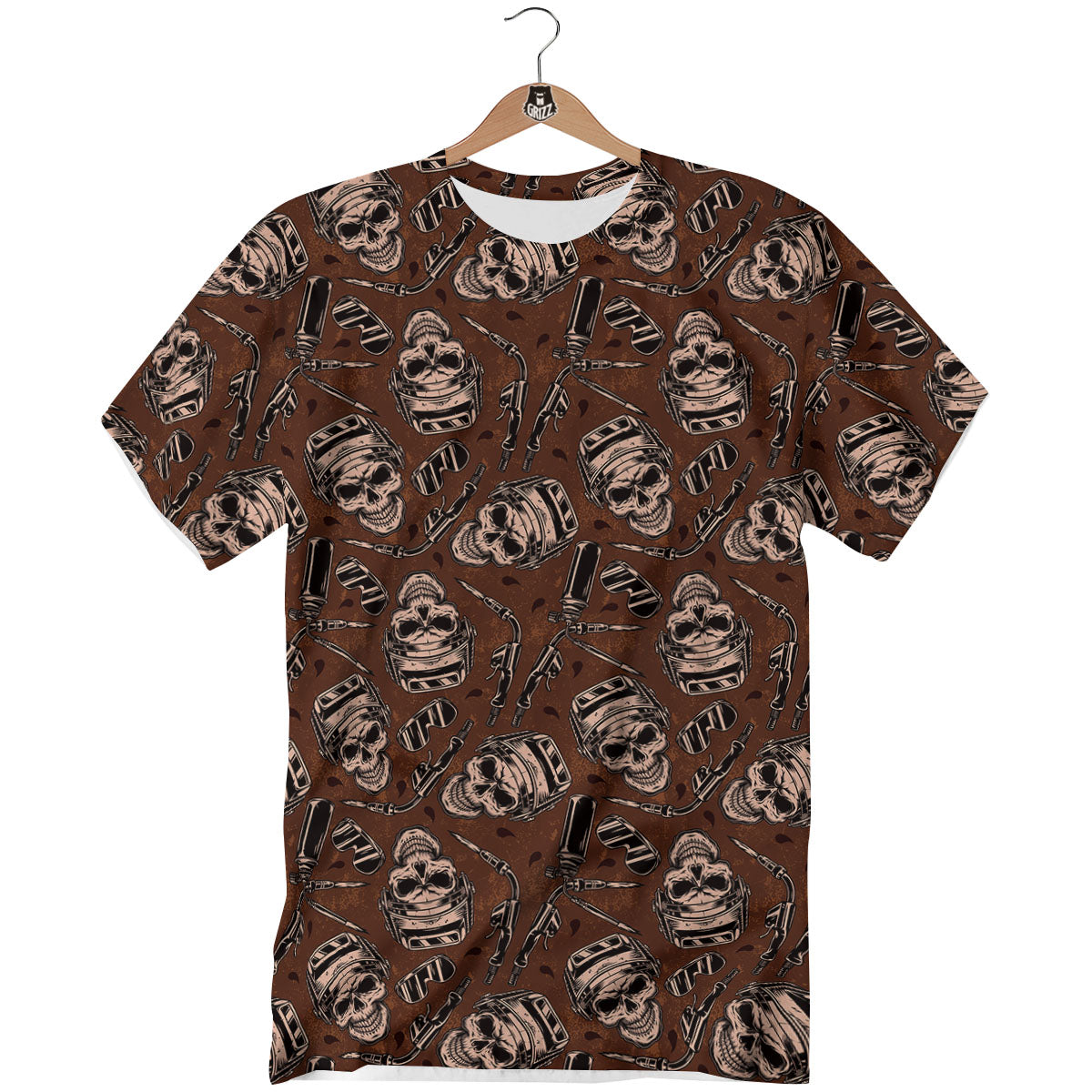 Welder Skull Print Pattern T-Shirt-grizzshop