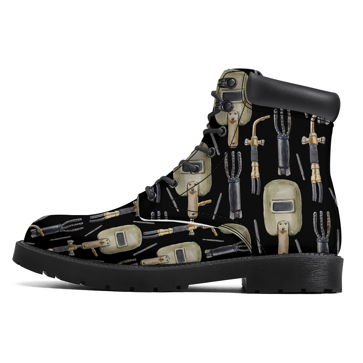 Welder Watercolor Print Pattern Boots-grizzshop