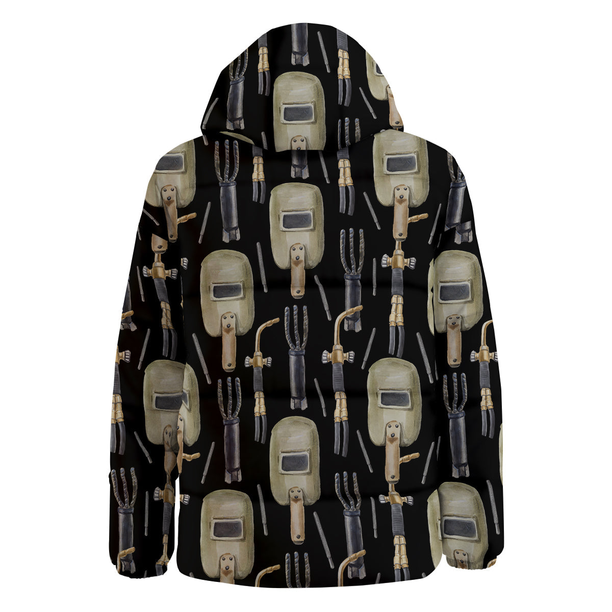 Welder Watercolor Print Pattern Down Jacket-grizzshop