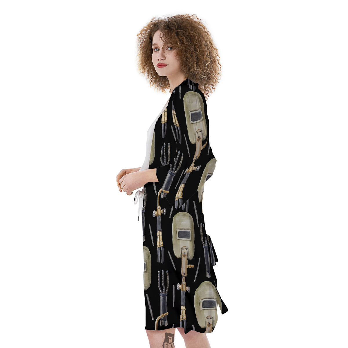 Welder Watercolor Print Pattern Kimono-grizzshop