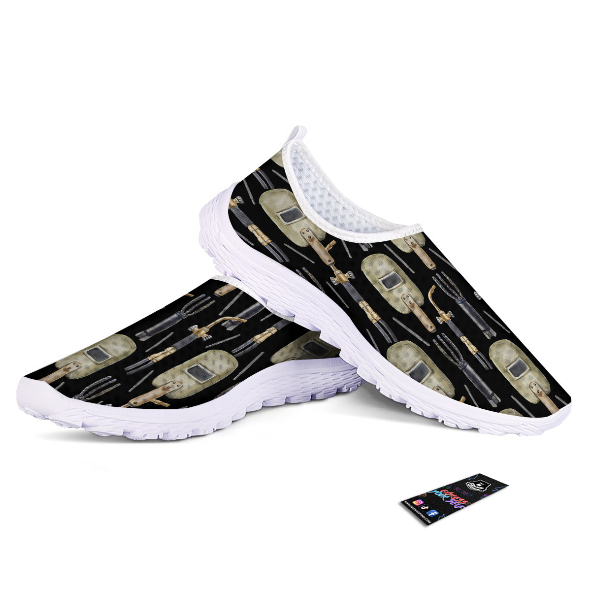Welder Watercolor Print Pattern Nurse Shoes-grizzshop