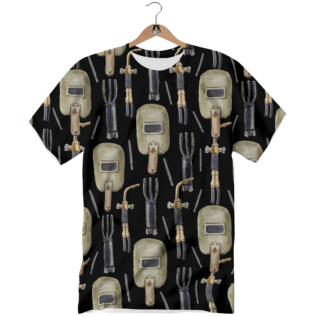 Welder Watercolor Print Pattern T-Shirt-grizzshop