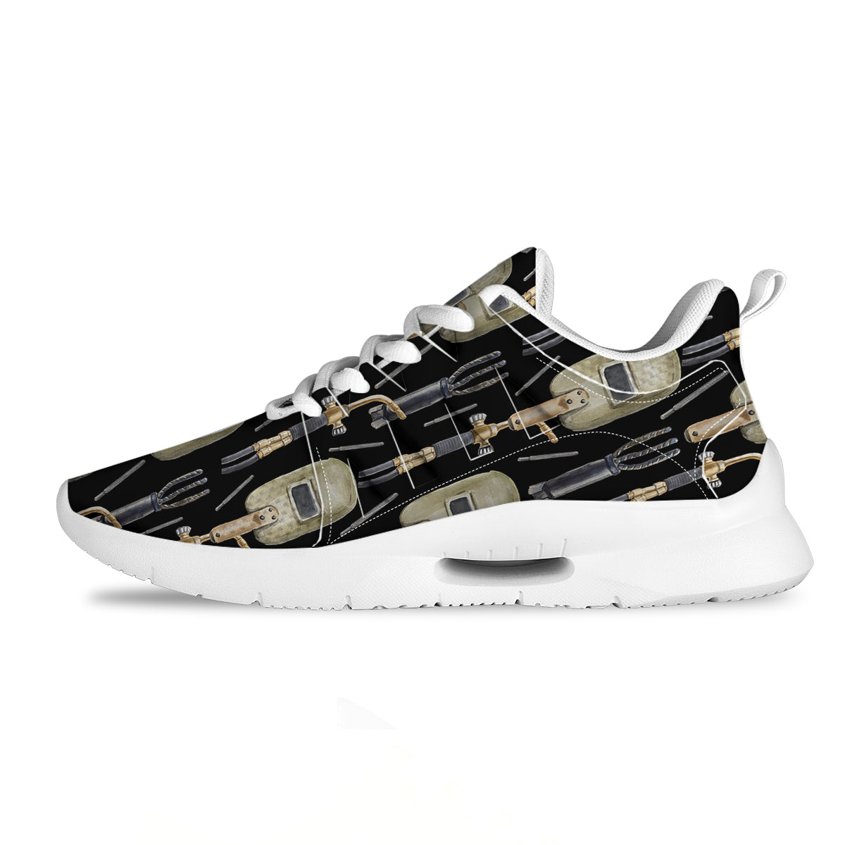 Welder Watercolor Print Pattern Tennis Shoes-grizzshop
